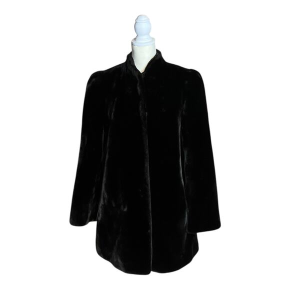 Vintage SASSON New York Paris Womens Brown Faux Fur Union Made Coat US Size 10 - Picture 1 of 12